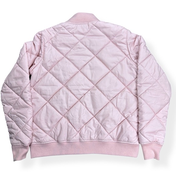 Dickies Women's‎ Quilted Puffer Bomber Jacket Coat Pale Pink Size Medium - Picture 9 of 13